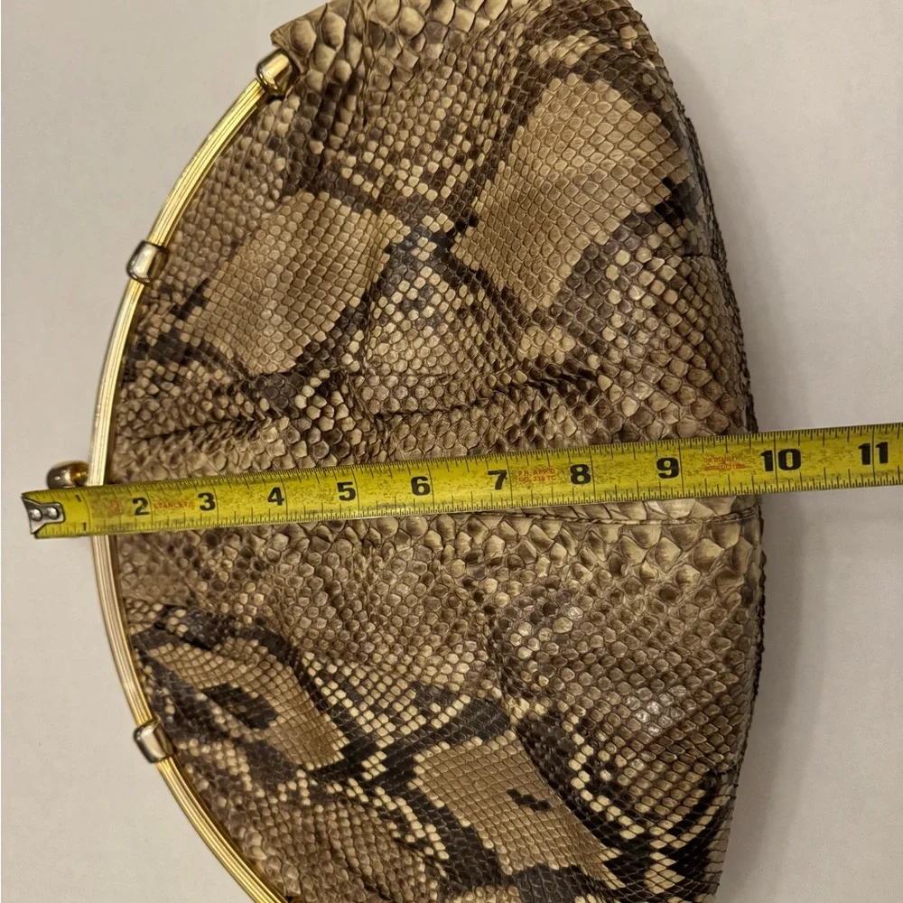 Elegant Brown Snakeskin Clutch